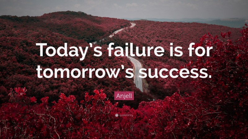 Anjell Quote: “Today’s failure is for tomorrow’s success.”