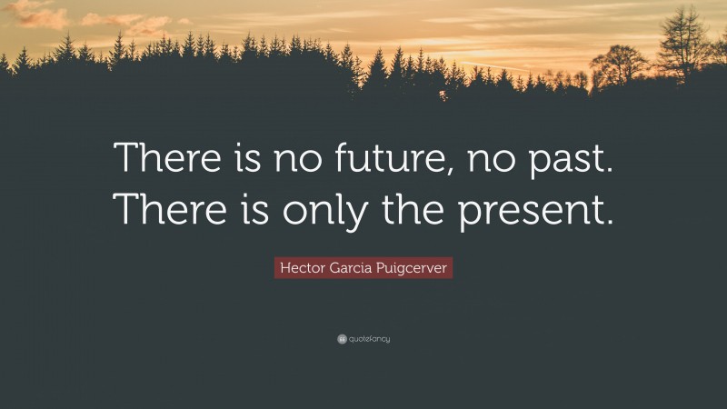 Hector Garcia Puigcerver Quote: “There is no future, no past. There is only the present.”