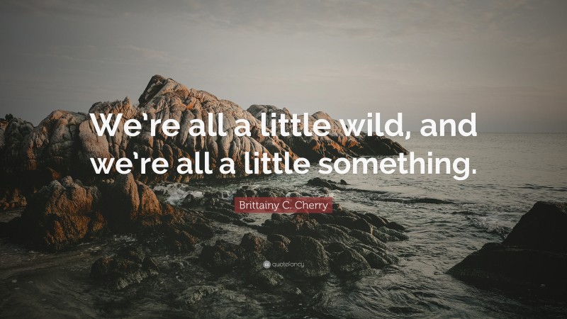 Brittainy C. Cherry Quote: “We’re all a little wild, and we’re all a little something.”