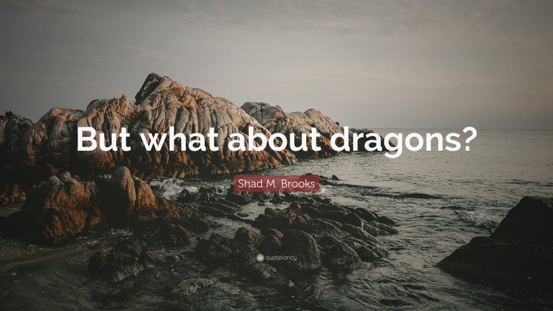 Shad M. Brooks Quote: “But what about dragons?”