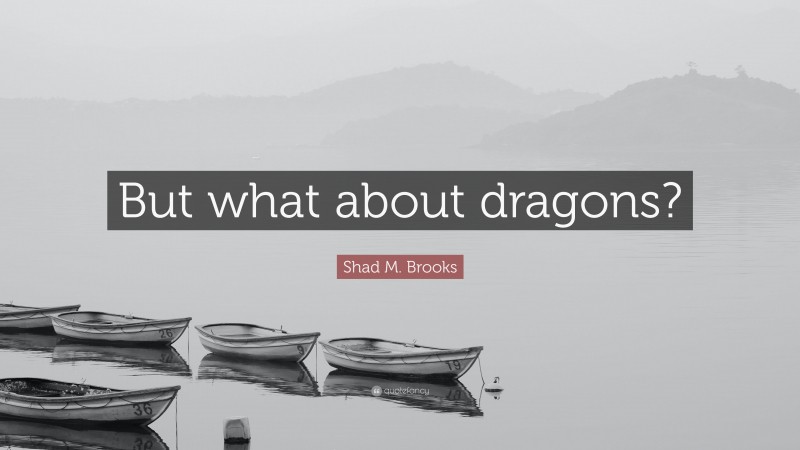 Shad M. Brooks Quote: “But what about dragons?”