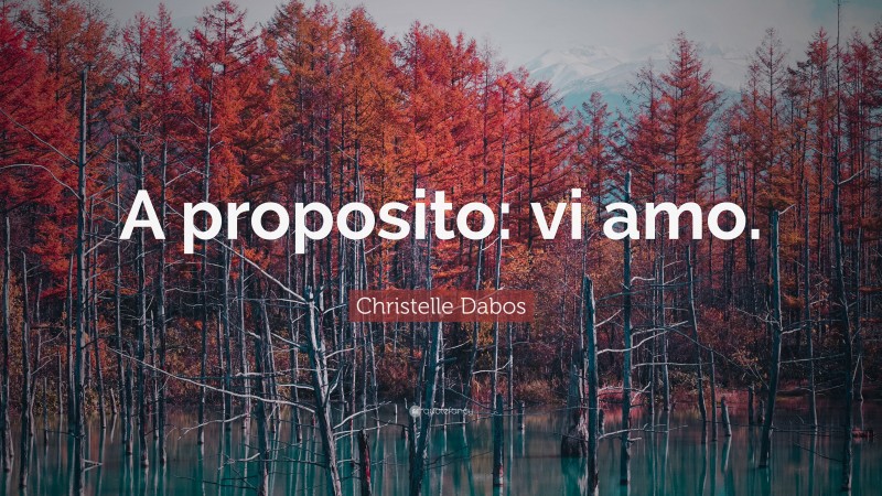 Christelle Dabos Quote: “A proposito: vi amo.”