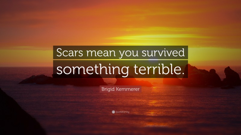 Brigid Kemmerer Quote: “Scars mean you survived something terrible.”