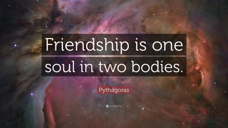 Pythagoras Quote: “Friendship is one soul in two bodies.”