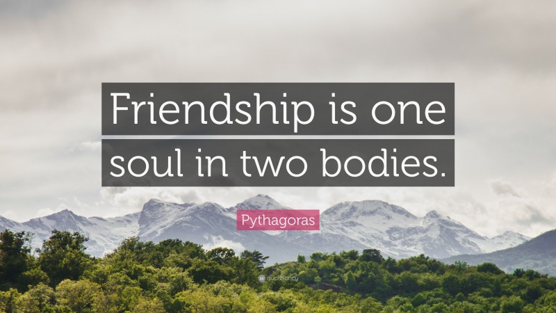 Pythagoras Quote: “Friendship is one soul in two bodies.”