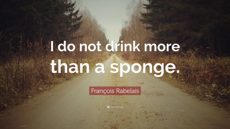 François Rabelais Quote: “I do not drink more than a sponge.”