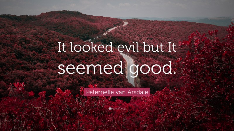 Peternelle van Arsdale Quote: “It looked evil but It seemed good.”