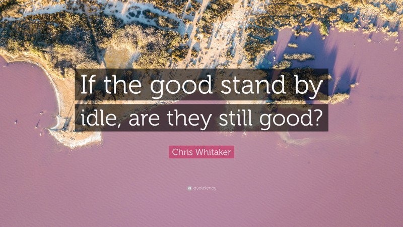 Chris Whitaker Quote: “If the good stand by idle, are they still good?”