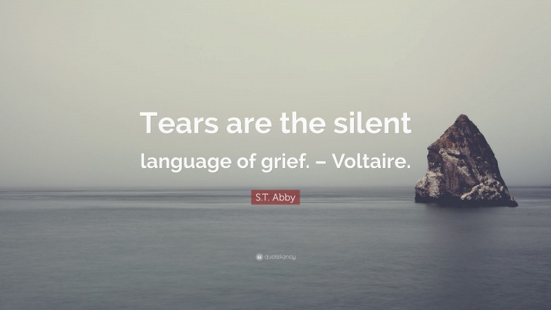 S.T. Abby Quote: “Tears are the silent language of grief. – Voltaire.”