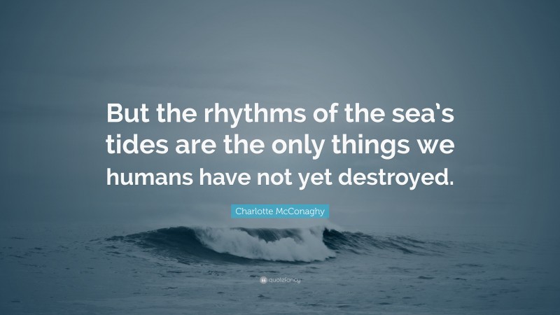 Charlotte McConaghy Quote: “But the rhythms of the sea’s tides are the only things we humans have not yet destroyed.”