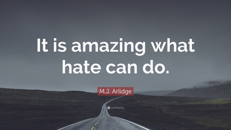 M.J. Arlidge Quote: “It is amazing what hate can do.”