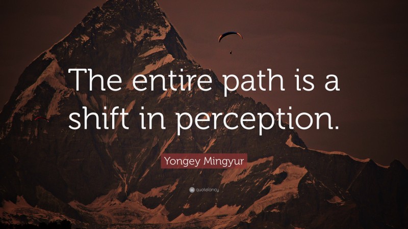 Yongey Mingyur Quote: “The entire path is a shift in perception.”