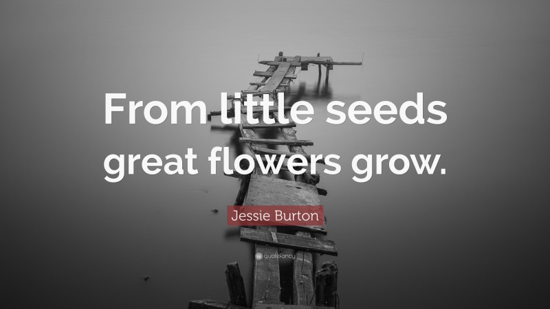 Jessie Burton Quote: “From little seeds great flowers grow.”