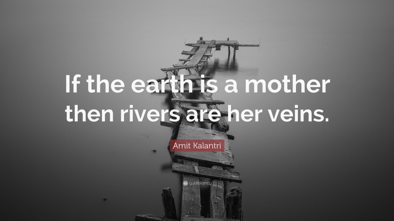 Amit Kalantri Quote: “If the earth is a mother then rivers are her veins.”