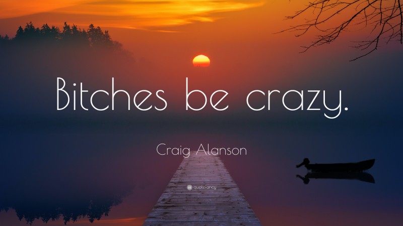 Craig Alanson Quote: “Bitches be crazy.”