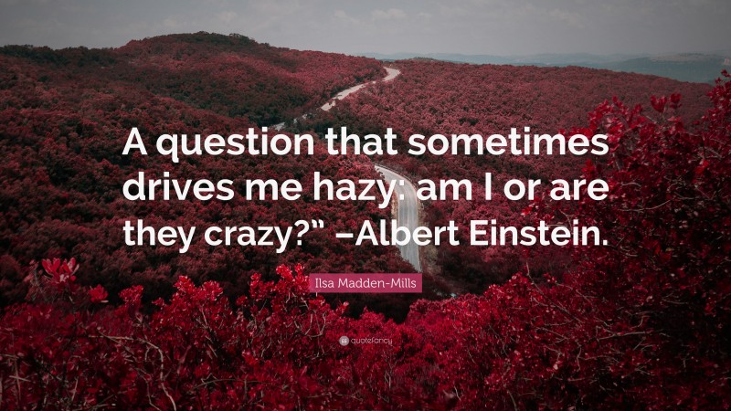 Ilsa Madden-Mills Quote: “A question that sometimes drives me hazy: am I or are they crazy?” –Albert Einstein.”