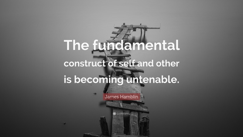 James Hamblin Quote: “The fundamental construct of self and other is becoming untenable.”