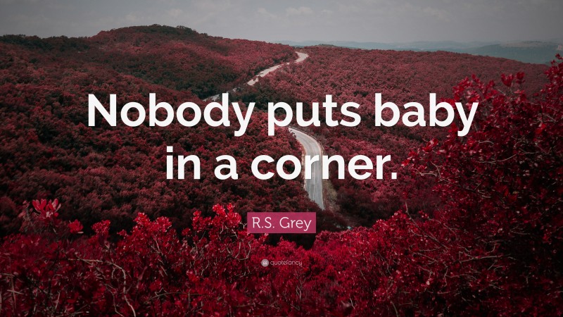 R.S. Grey Quote: “Nobody puts baby in a corner.”
