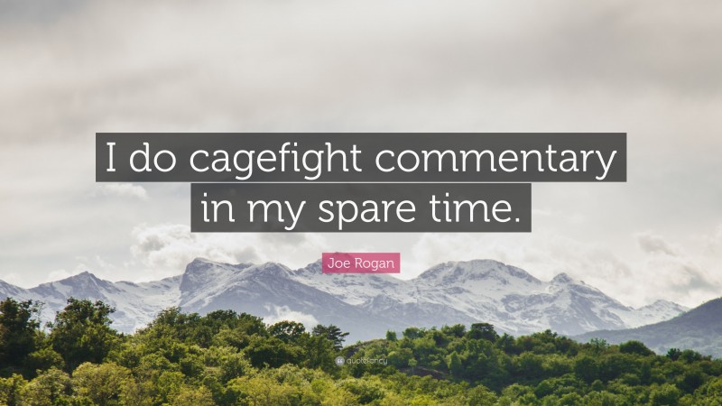 Joe Rogan Quote: “I do cagefight commentary in my spare time.”