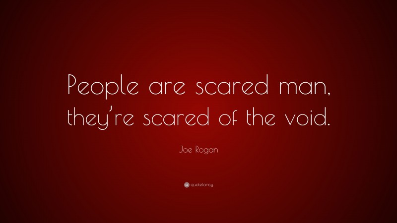 Joe Rogan Quote: “People are scared man, they’re scared of the void.”