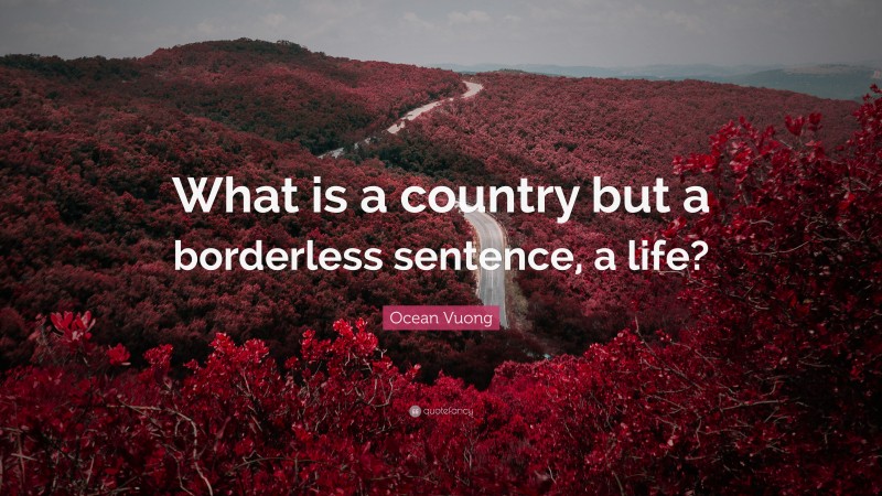 Ocean Vuong Quote: “What is a country but a borderless sentence, a life?”