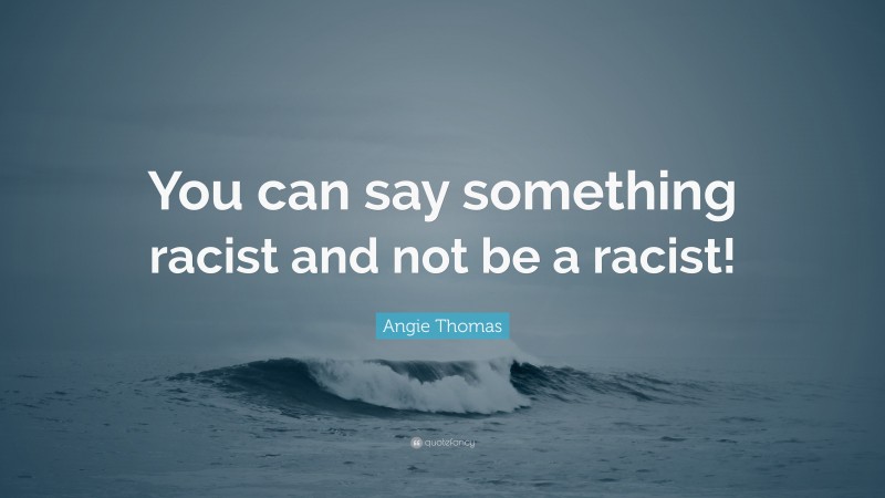 Angie Thomas Quote: “You can say something racist and not be a racist!”