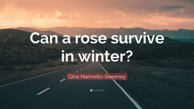 Gina Marinello-Sweeney Quote: “Can a rose survive in winter?”