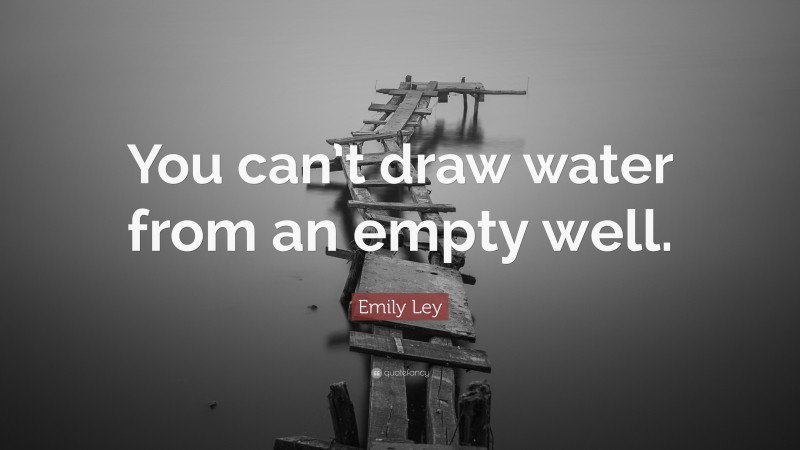 Emily Ley Quote: “You can’t draw water from an empty well.”