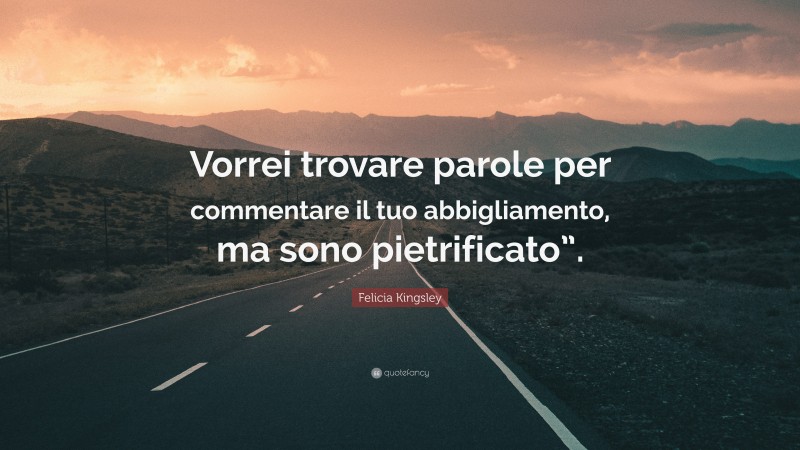 Felicia Kingsley Quote: “Vorrei trovare parole per commentare il tuo abbigliamento, ma sono pietrificato”.”