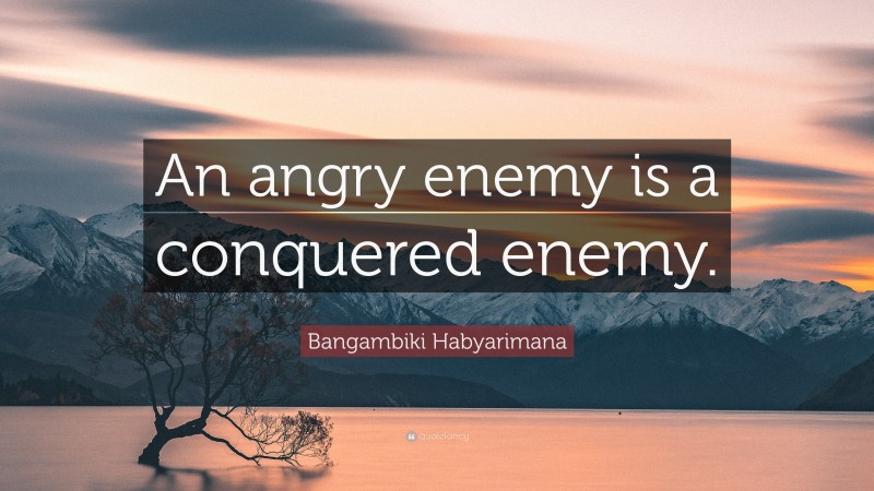 Bangambiki Habyarimana Quote: “An angry enemy is a conquered enemy.”