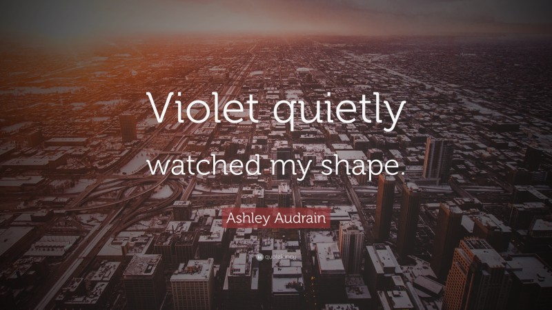 Ashley Audrain Quote: “Violet quietly watched my shape.”