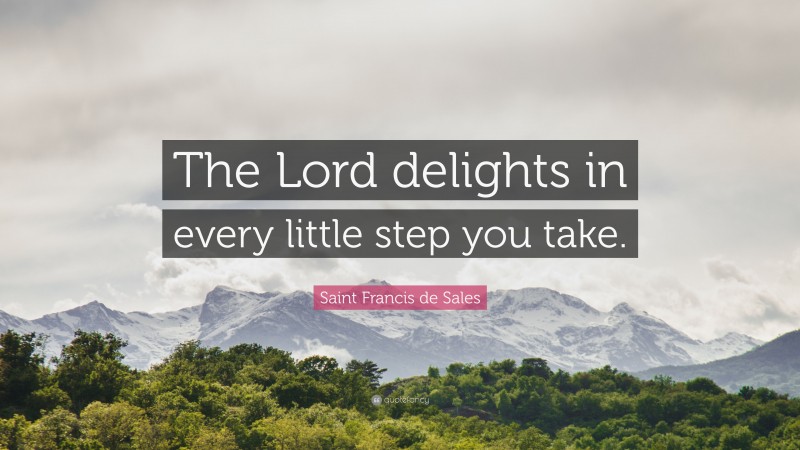 Saint Francis de Sales Quote: “The Lord delights in every little step you take.”