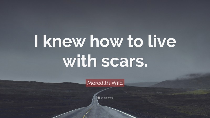 Meredith Wild Quote: “I knew how to live with scars.”