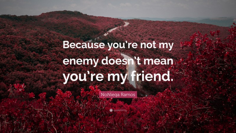 NoNieqa Ramos Quote: “Because you’re not my enemy doesn’t mean you’re my friend.”