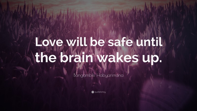 Bangambiki Habyarimana Quote: “Love will be safe until the brain wakes up.”