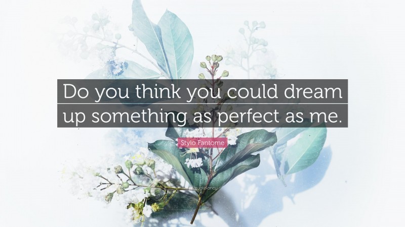 Stylo Fantome Quote: “Do you think you could dream up something as perfect as me.”