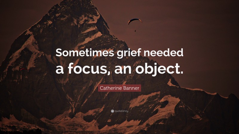 Catherine Banner Quote: “Sometimes grief needed a focus, an object.”