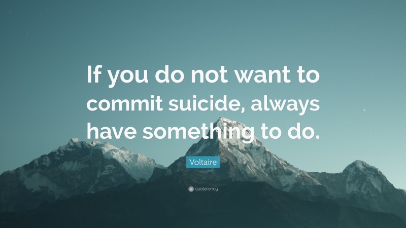 Voltaire Quote: “If you do not want to commit suicide, always have something to do.”