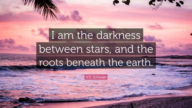 V.E. Schwab Quote: “I am the darkness between stars, and the roots beneath the earth.”