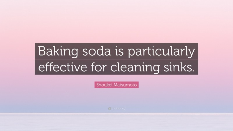 Shoukei Matsumoto Quote: “Baking soda is particularly effective for cleaning sinks.”