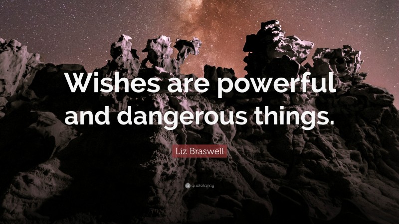 Liz Braswell Quote: “Wishes are powerful and dangerous things.”