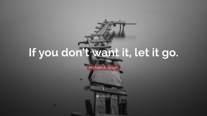 Michael A. Singer Quote: “If you don’t want it, let it go.”