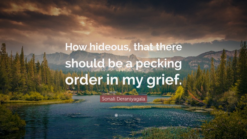 Sonali Deraniyagala Quote: “How hideous, that there should be a pecking order in my grief.”