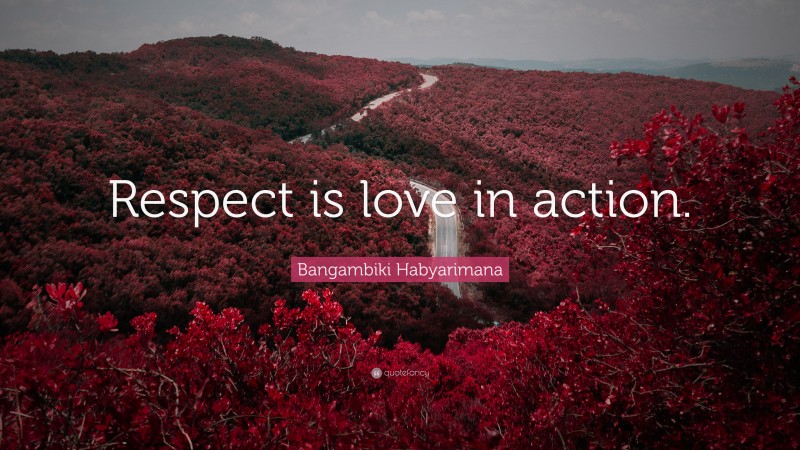 Bangambiki Habyarimana Quote: “Respect is love in action.”