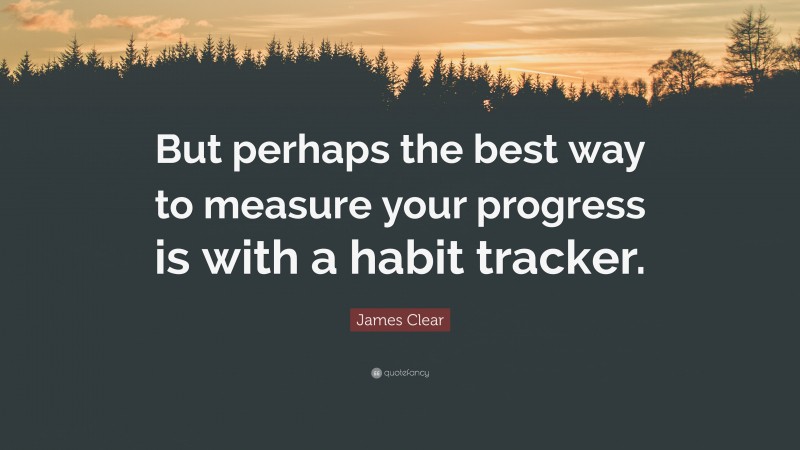 James Clear Quote: “But perhaps the best way to measure your progress ...