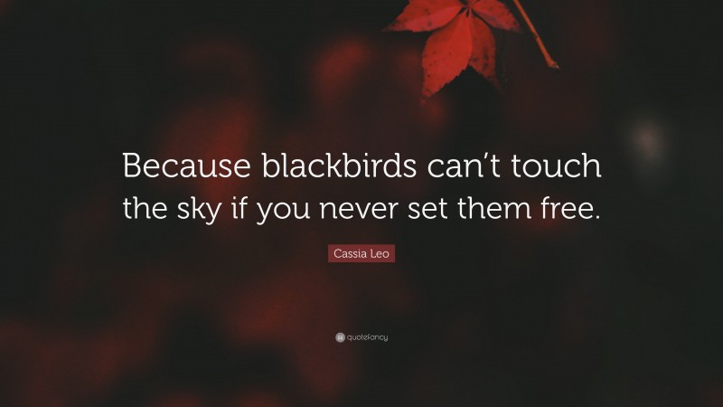 Cassia Leo Quote: “Because blackbirds can’t touch the sky if you never set them free.”