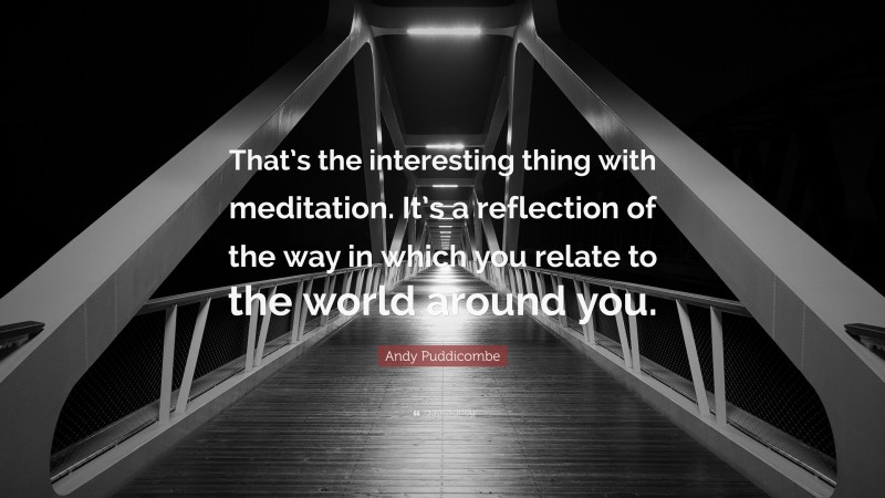 Andy Puddicombe Quote: “That’s the interesting thing with meditation. It’s a reflection of the way in which you relate to the world around you.”