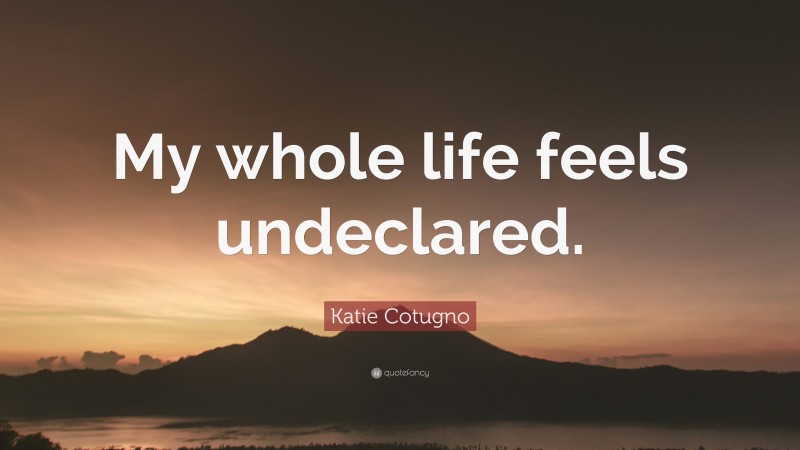 Katie Cotugno Quote: “My whole life feels undeclared.”