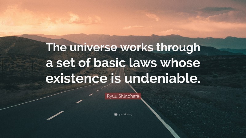 Ryuu Shinohara Quote: “The universe works through a set of basic laws whose existence is undeniable.”