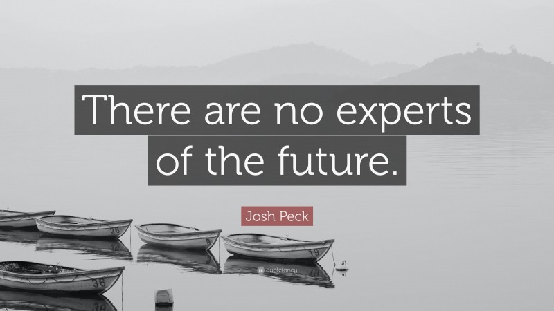 Josh Peck Quote: “There are no experts of the future.”